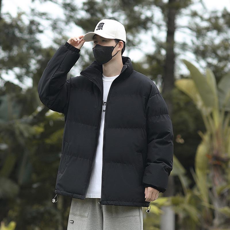 

New Stand-up Collar Autumn and Winter Thickened Cotton Clothes, Young and Young Cotton-padded Clothes, Waterproof and Windproof Cotton Jacket 3XL чорний