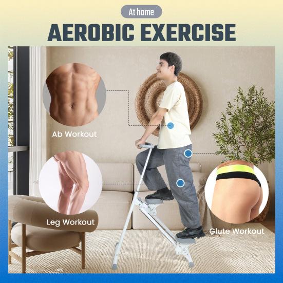 Stair Stepper pro domácnost, Vertikální lezecký stroj s nastavitelnými řídítky a pedály, Nosnost 265 liber