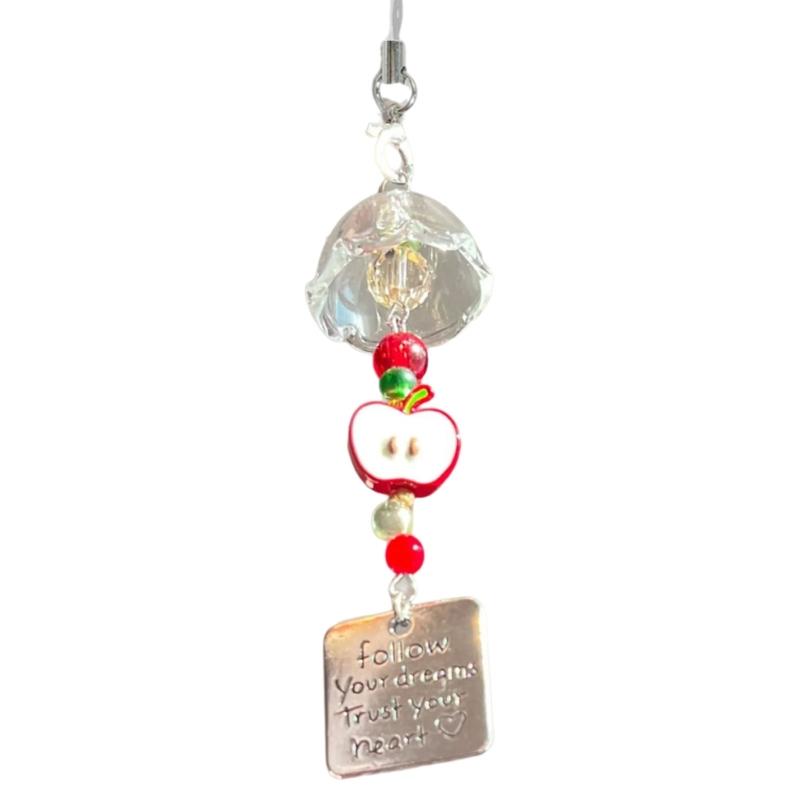 

Fashionable Apples Bead Phone Lanyard Hanging Ornament Phone Accessory Bag Charm Phone Charm Suitable for Any Occasion 1