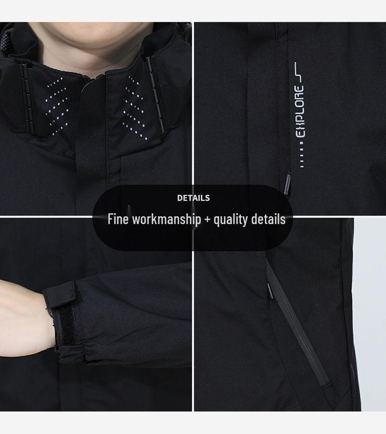 Men's Spring/Autumn Windbreaker with Detachable Hood - Waterproof, Windproof, Breathable Jacket for Outdoor and Casual Wear