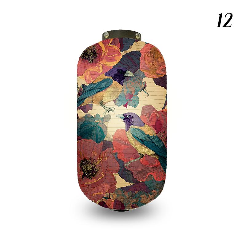 Japanese Style Cloth Lantern Retro Flower And Bird Art Pattern Lanterns Izakaya Sushi Shop Restaurant Holiday Party Decoration