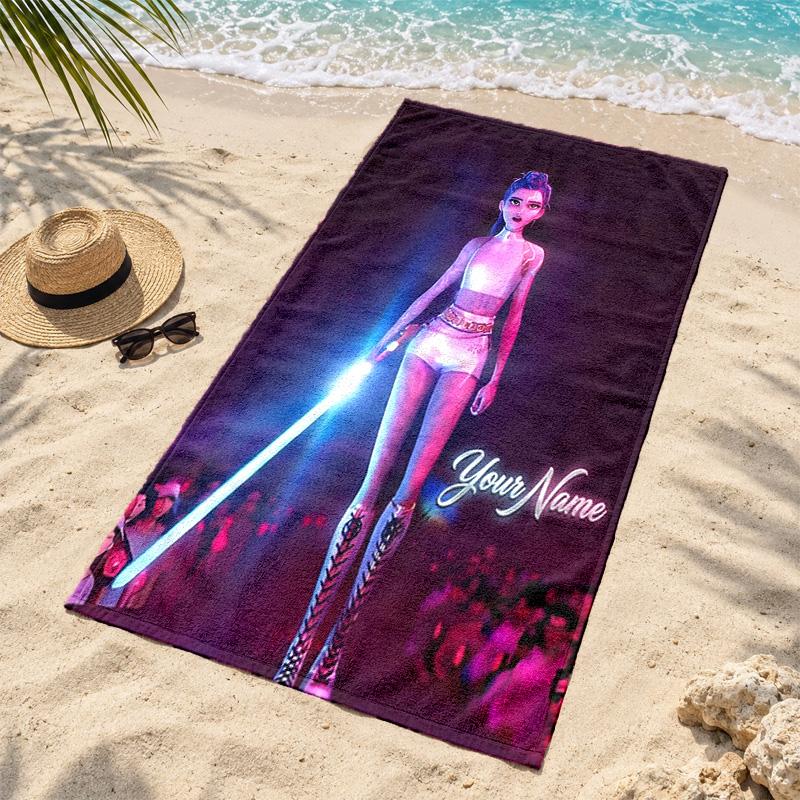 Kpop demon hunters Custom Name Beach towels also serve as bath towels summer essential a musthave for the outdoors the beach and the pool