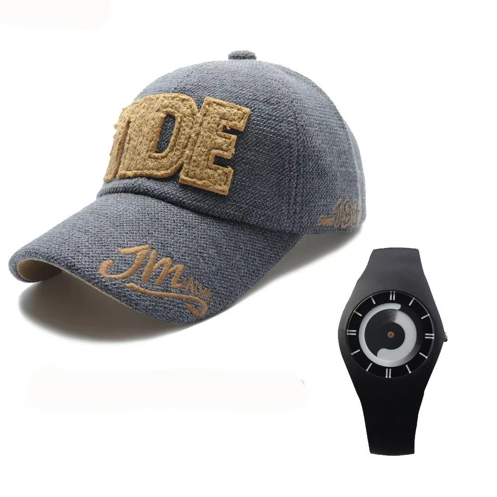 

Kışlık kalın pamuk Baskılı beyzbol şapkası unisex mavi + saat