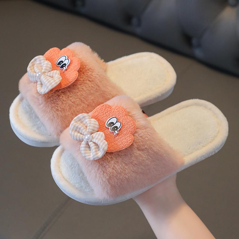 Winter Soft-Soled Cotton Slippers for Toddlers and Girls – Warm Plush Comfort