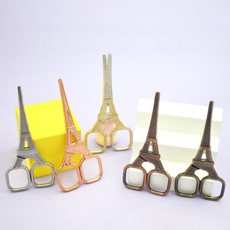 1Pc  Retro Stainless Steel Tea Scissors Eiffel Tower Household Sewing Embroidery Multi-purpose Tea Scissors