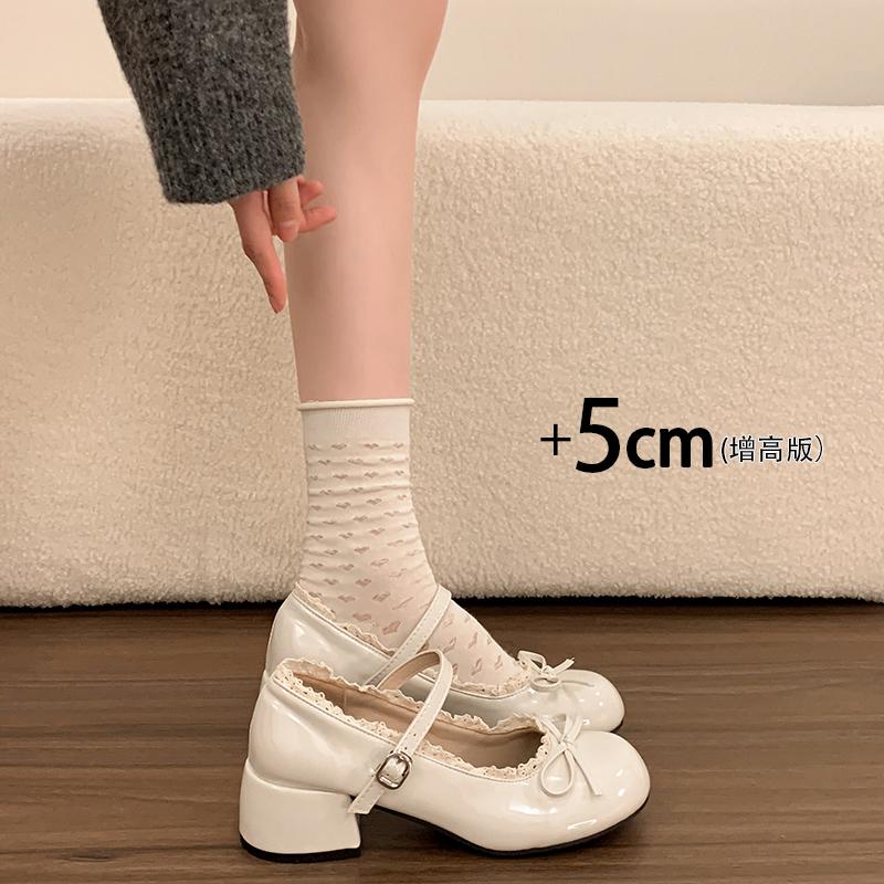 

Весна 2026 Женские туфли Мэри Джейн из лакированной кожи Лаконичные туфли с круглым носком и бантом Элегантные женские туфли-лодочки для вечернего платья 35 бежевый