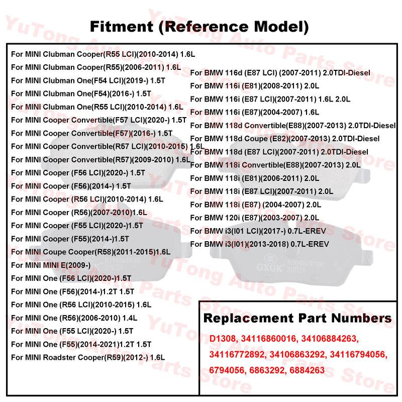 Front Brake Pad Set For MINI Clubman Cooper R55 F56 Convertible R57 One R56 F54 F55 BMW E87 120i 118i 118d 116i E81 Spare Parts