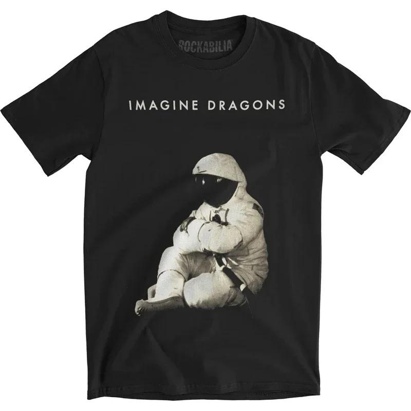 

Trendy Stylish Casual White Imagine Dragons Band Vintage Action Silhouette Graphic Print Cotton Short-Sleeve T-Shirt 4XL