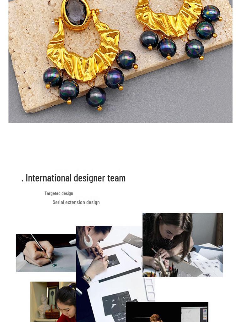 French Retro Pearl Tassel Irregular Pleated Dangle Earrings - Stylish & Unique Design