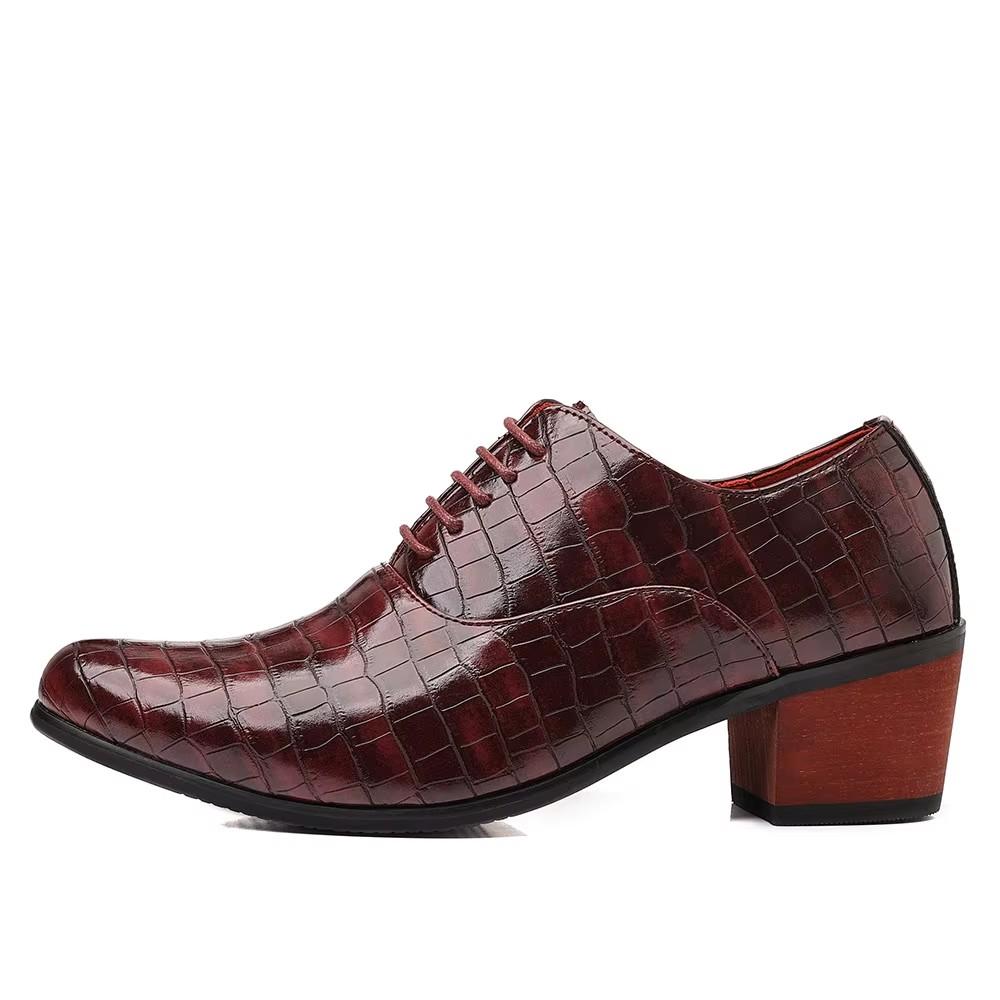 2026New Men Dress Shoes Leather Pointed Toe Men’s High Heeled Shoe Big Size 47 Gentleman Oxford Shoes For Men Zapatos Hombre