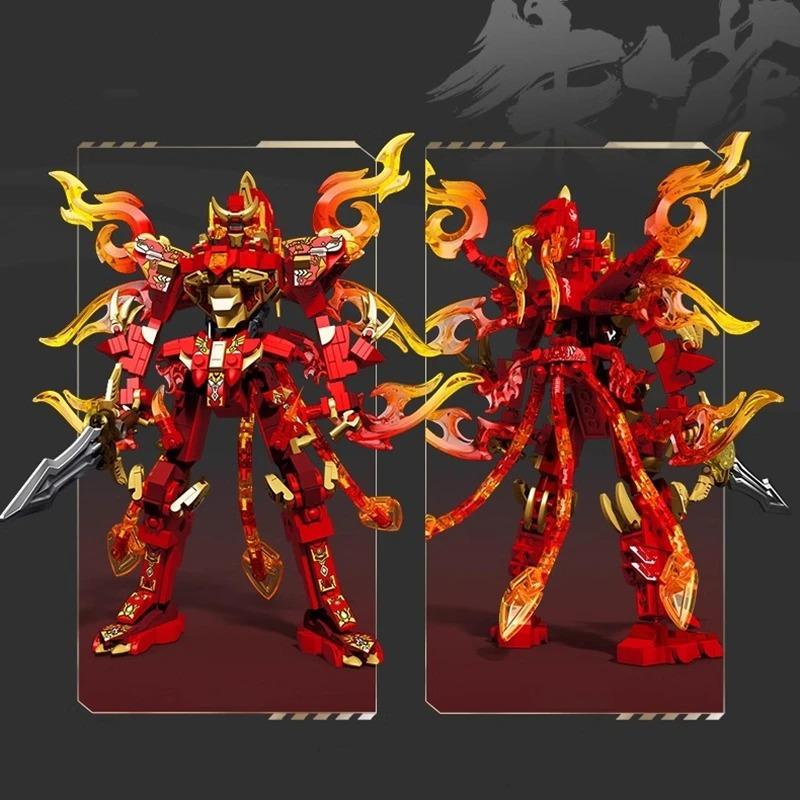 SEMBO Transforming Robot Building Blocks Chinese Mythology Sacred Beast Model Ornament Assembled Toy Figure Birthday Gift