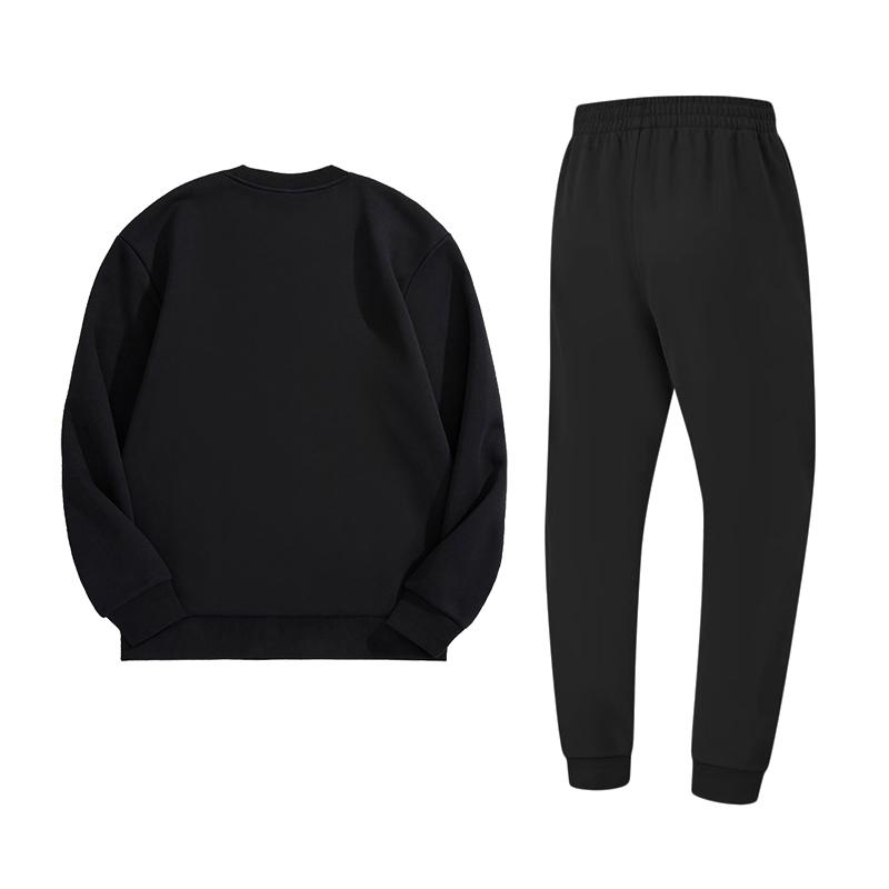 Li-Ning Comfortable Simple Knitted Casual Sports Suit Men Suit Black AWDUH57-549