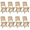 VidaXL Set of 8 Folding Garden Chairs with Cushions, Patio Seats, Dining Chairs, Patio Furniture 3075038