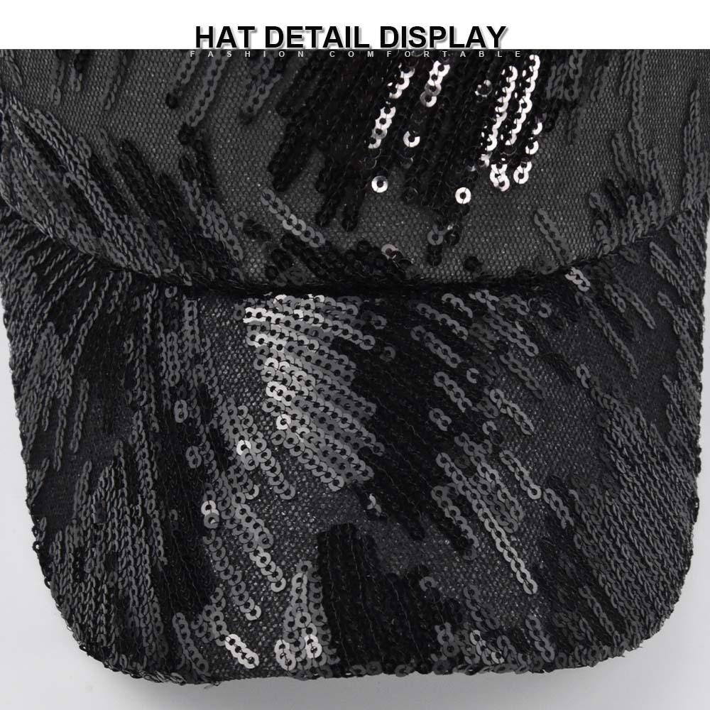 Boné de beisebol com rabo de cavalo brilhante, coque bagunçado, chapéus de pai para mulheres, lantejoulas brilhantes, boné de caminhoneiro de malha de verão, bonés hip hop snapback