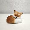 Simulated Fox Model Realistic Artificial Fur Sleeping Fox Figurine Mini Animal Statue Home Office Decoration Ornament Animal Lovers Gift