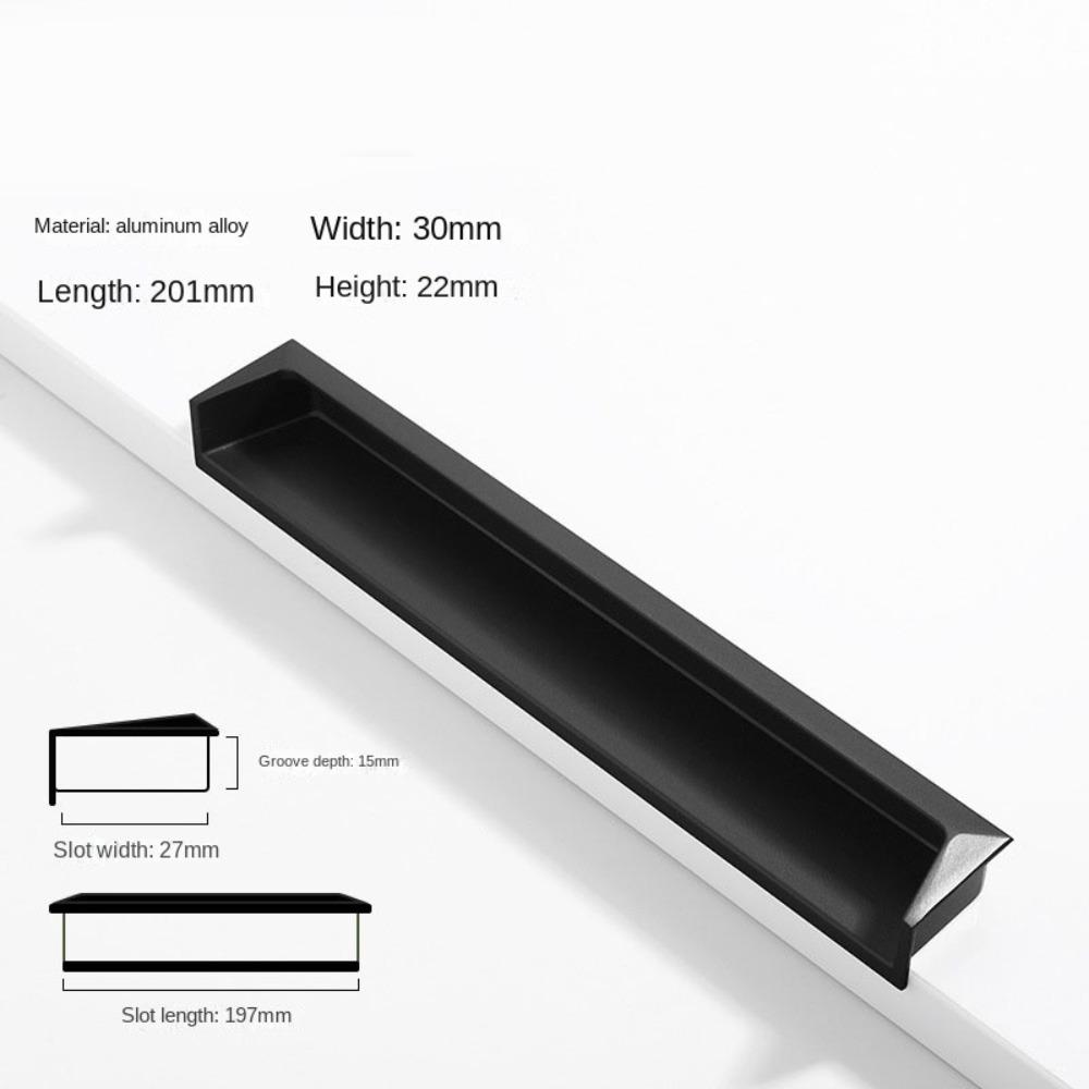 Accessories Hardware Cabinet Handle Modern Simple Cupboard Door Pulls Stainless Steel Invisible Pull Home Decor