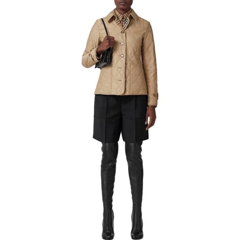 Burberry Jacket Slim Fit Women's Khaki Beige 80498681