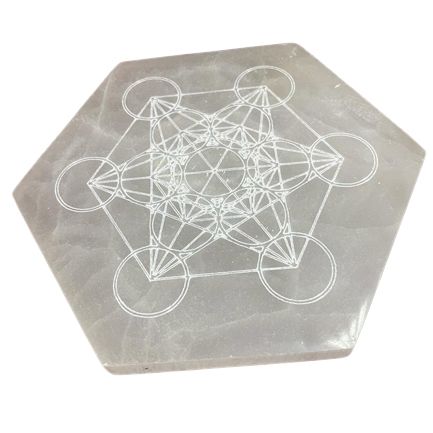Selenite Charging Plate Hexagonal 18cm - Direction And Decision