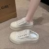Fashion 2024 New Sneakers Women Arrival Women's Casual Shoes Lace Up Thick Soled Slippers Women's Solid Canvas Shoes
