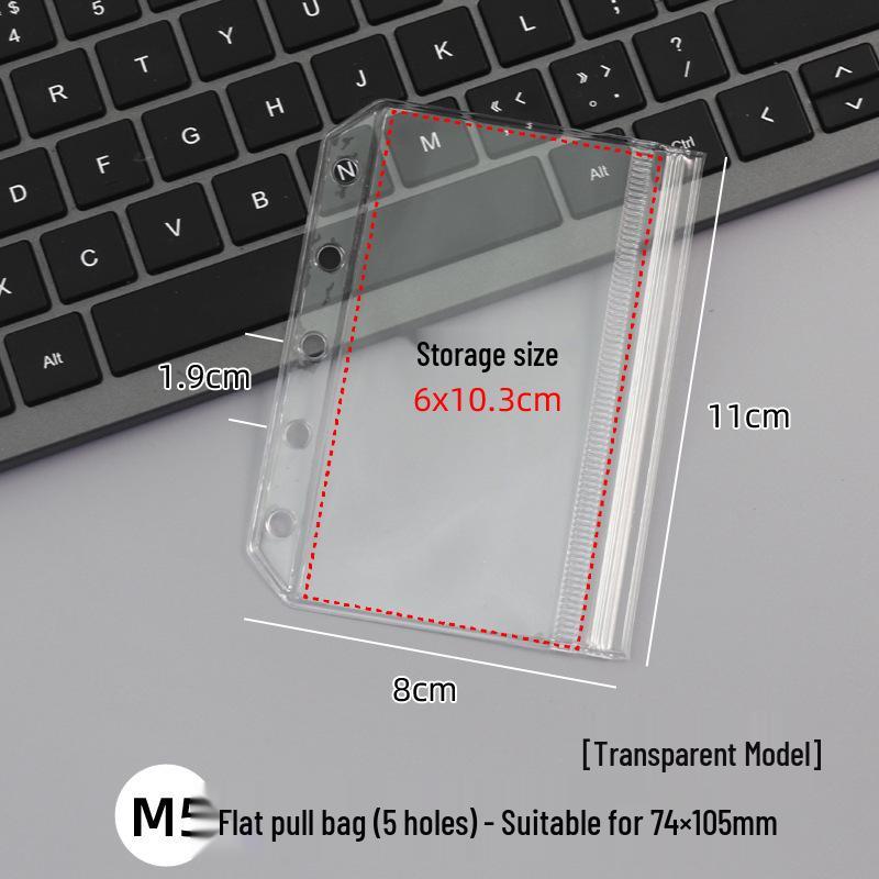 PVC Glitter Transparent A7/M5 Loose-Leaf Notebook & Storage Set