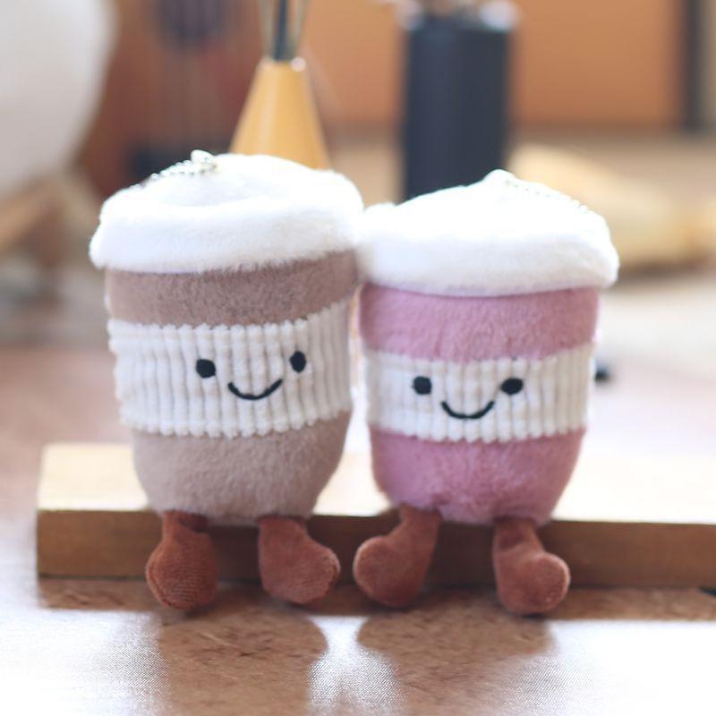 Milk Cup Tea Plush Keychain Toy Pp Cotton Gift For Kids Teens Pendant Bag