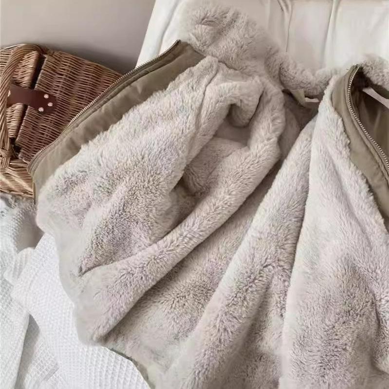 Baby Boys Khaki Lamb Woolen Blend Parkas Coat Autumn Winter Coats Fur Jackets for Girls Cute Warm Jacket Children Snowsuit Fashion