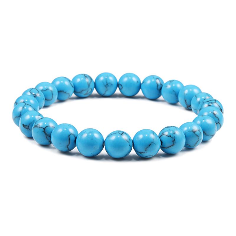 8mm Colorful Natural Stone Beaded Men Bracelet Meditation Buddha Elastic Bracelets Women Charms Jewelry Healing Yoga Accessories