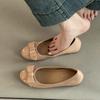 Summer Bow Commuter Leather Shoes Work Round Head Shallow Mouth Single Shoes Women's Fashion Patent Leather Wedge Soft-soled Shoes