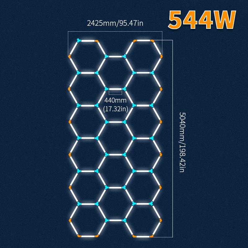 Honeycomb Led Lights Garage Light Ceiling Lighting AC85-265V Garage LED Tube Lights Hexagon For Auto Car Body Repair Workshop