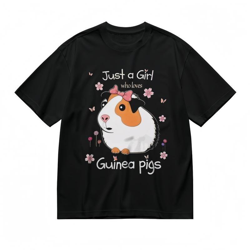 Women's All - Season Comfy Slight Stretch Classic T-Shirt Guinea Pig Graphic Tee