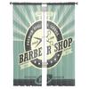 Barber Shop Retro Poster Design Template Tulle Sheer Curtains for Living Room Bedroom Kitchen Decoration Voile Organza Curtains
