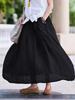 2026 Spring/Summer High-Waist Pleated Skirt - European & American Style, Loose Fit with Lining for Women