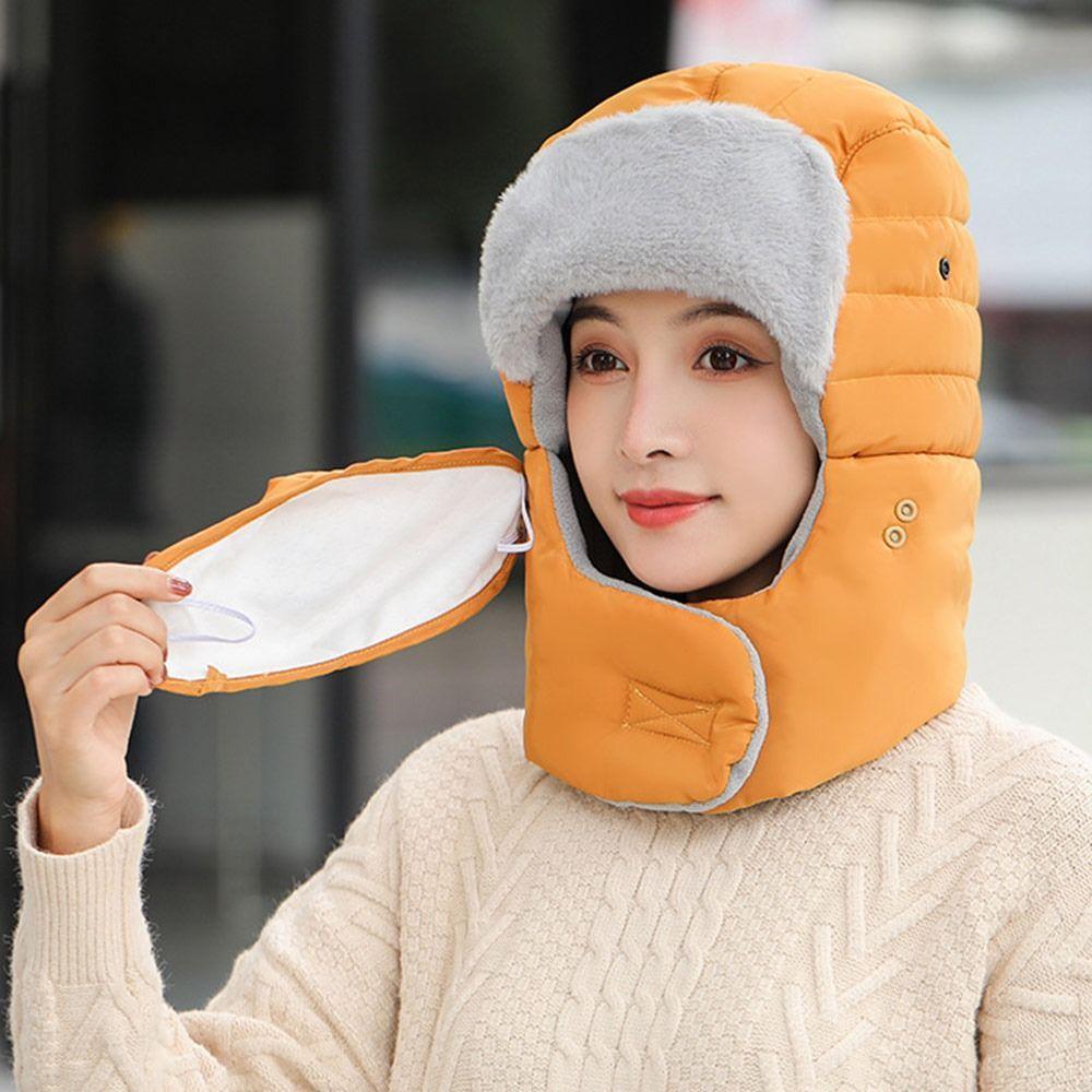 Kältefeste Radmützen Verdicken Winddichte Mützen Plüsch Thermische Trapper-Mütze Winter Warm