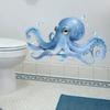 Kreative Blaue Oktopus Blasen Statische Klebefolie für Badezimmer Toilette Wanddekor