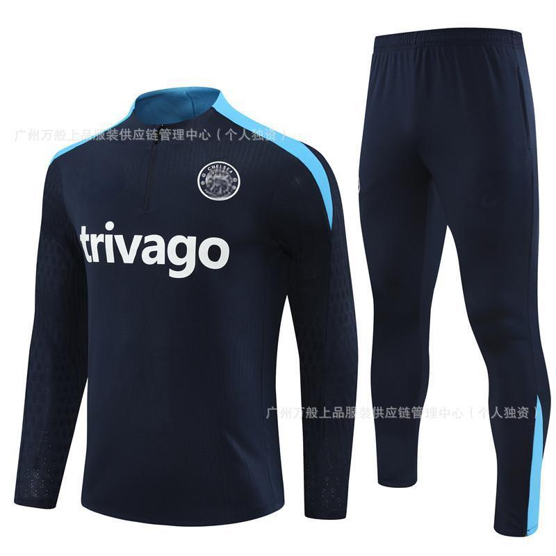 Chelsea Soccer Training Jersey Long Sleeve Unisex Adult Kids Sportswear Breathable Quick Dry Football Practice Top