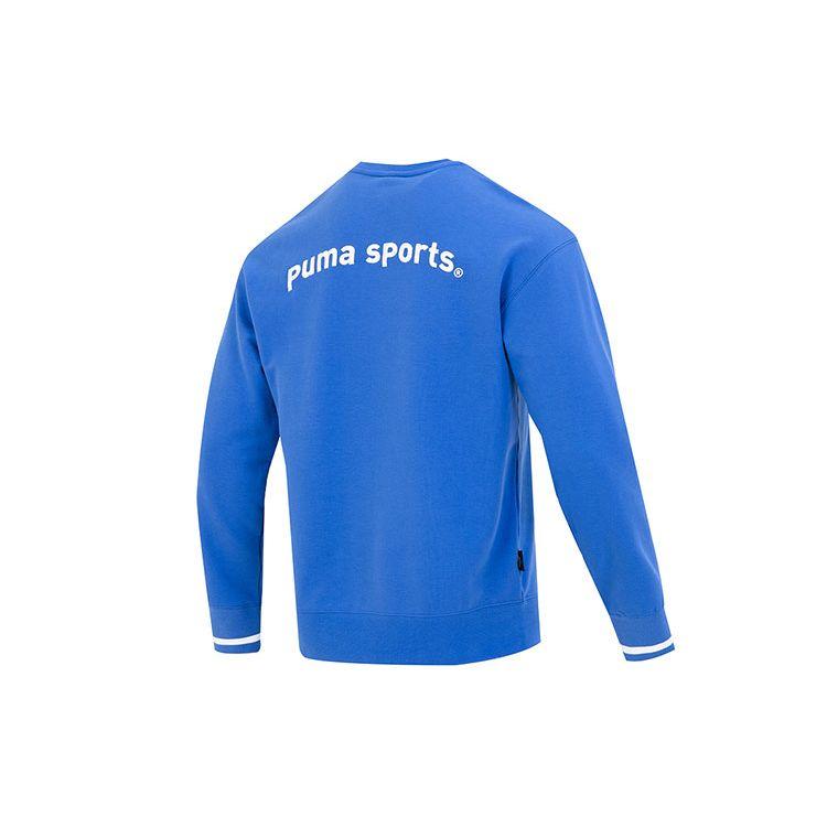 Puma Embroidered Logo Crew Neck Sweatshirt Men Tops Blue 620614-92