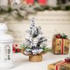 Haobei Christmas Tree Mini Ornaments - Festive Atmosphere Desktop Decorations with Snow Simulation