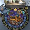Construction Glass Round Area Rug Under Office Chairs Bedroom Living Room Home Decor