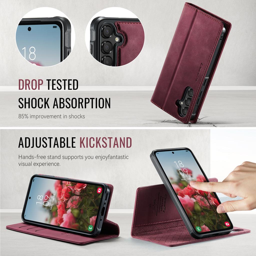 For Samsung Galaxy A35 5G/Galaxy A55 5G Magnetic Case RFID Blocking Detachable Wallet Leather Phone Cover