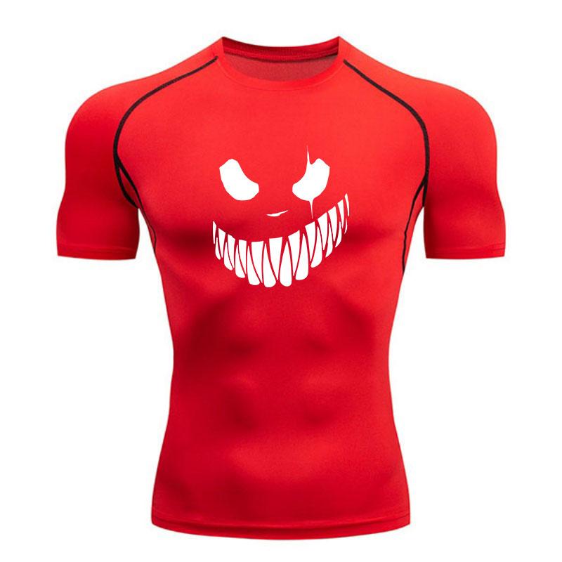 Men's Compression Athletic T-Shirt, Halloween Creepy Grinnin