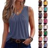 Dámská tílka Bez rukávů Volný střih Topy s V výstřihem Plisované košile Základní trička
