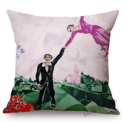 Modern Yağlıboya Sanat Gerçeküstücülük Kübizm Empresyonizm Marc Chagall Ünlü Sanat Yastık Kılıfı Doğum Günü Kemancı Minder Örtüsü