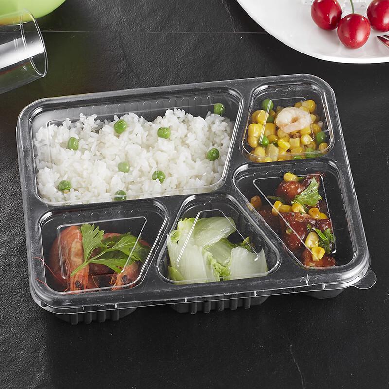 BaiChufang 5-Compartment Disposable Takeaway Lunch Boxes