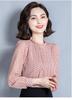 Moda coreana Primavera 2026: Camicia Larga in Chiffon a Pois con Volant - Top Elegante e alla Moda per Donna