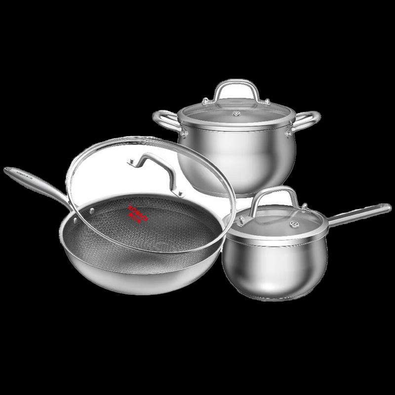 Kambach Platinum 304 Stainless Steel 3-Piece Cookware Set