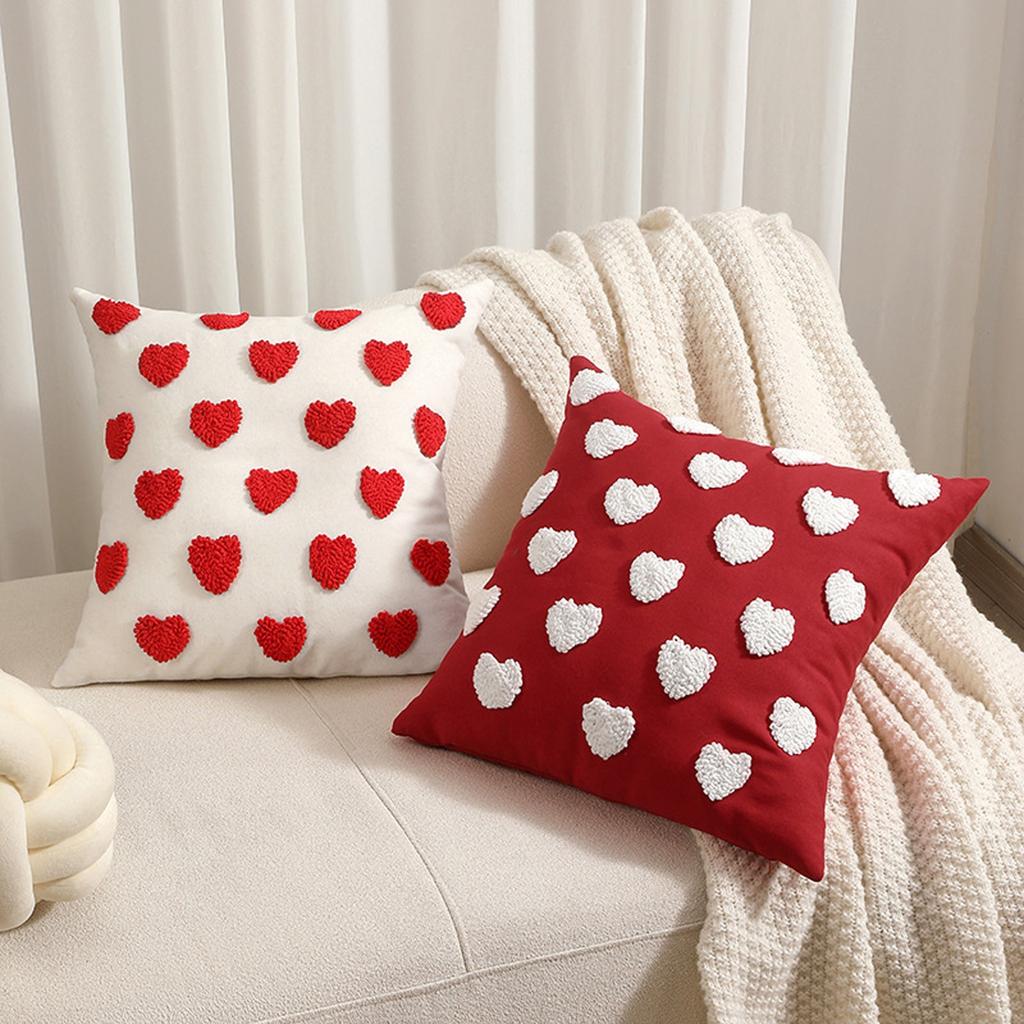Valentine's Day Embroidered Plush Love Heart Cute Three-dimensional Pattern Pillow