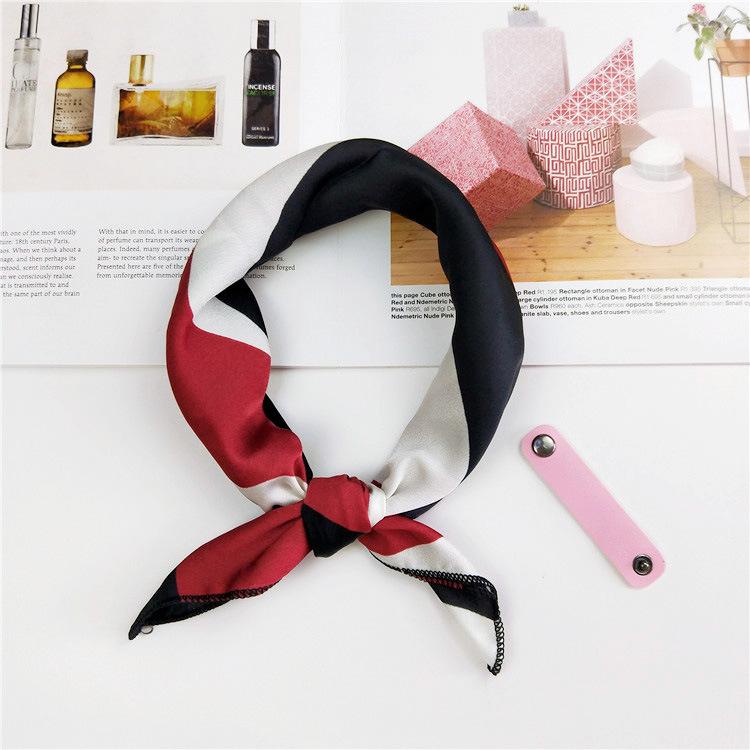 Cotton And Linen Small Square Scarf Silk Scarf Women'S Spring And Autumn New Style Artistic And Versatile Fashionable Temperament Headband Scarf