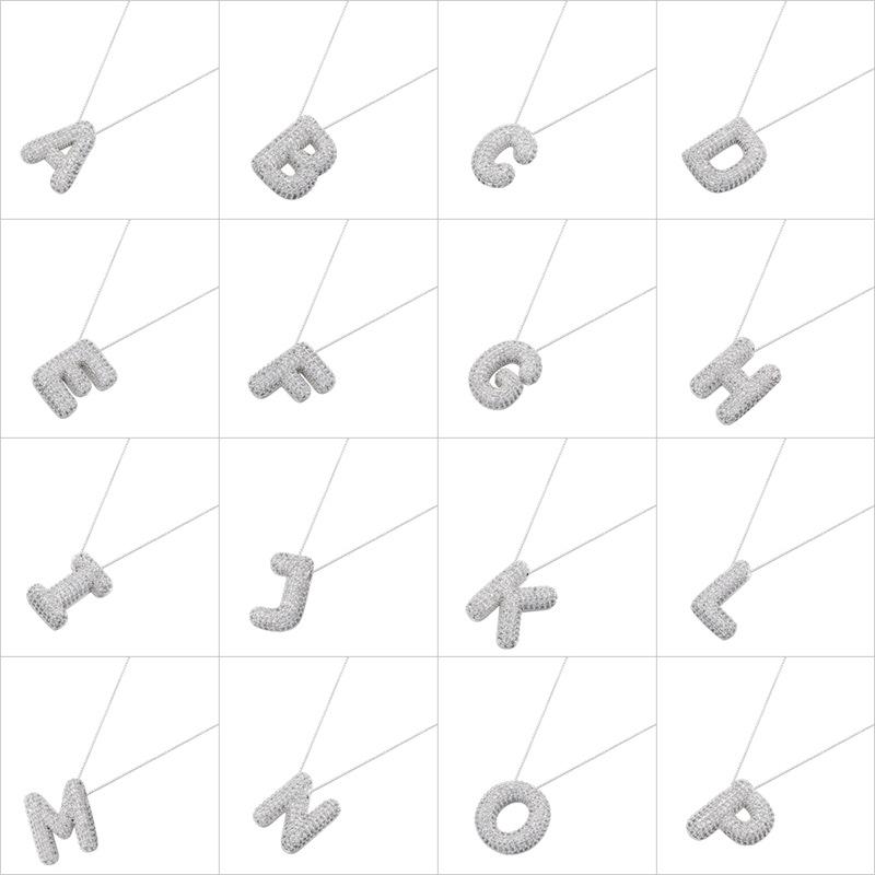 

26 Буквенное ожерелье из меди с золотым покрытием и цирконием, подвеска в виде буквы-шара, цепочка для ключицы Vl487 A