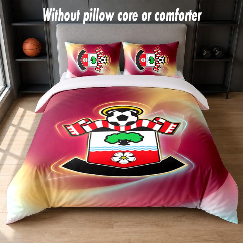 Southampton Fotbalový Design Postel Povlečení Sada 1 Povlak na Peřinu + 2 Povlaky na Polštář Měkké Prodyšné Domácí Ložní Prádlo