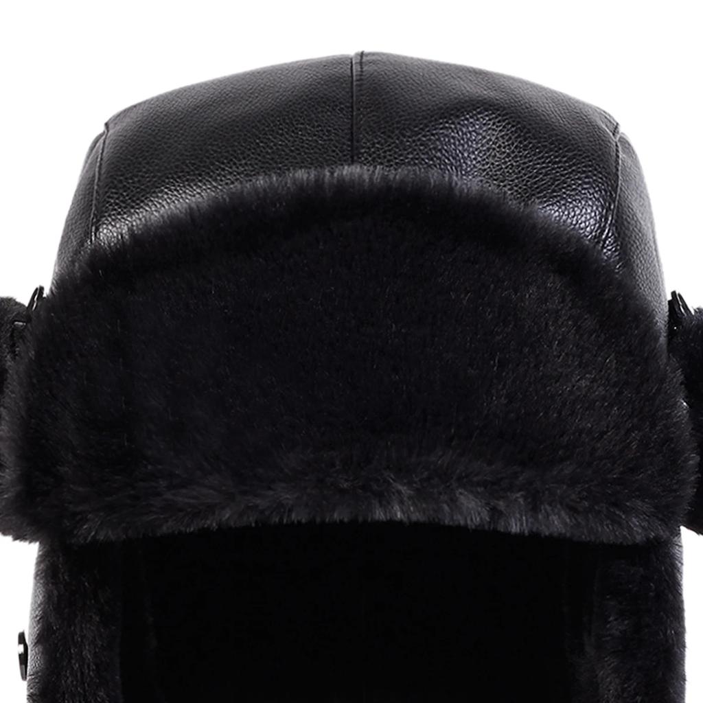 For Men Women Gender Neutral Pu Lei Feng Hat Winter Earflap Hat Keep Warm Ski Hat Bomber Hat For Outdoor Riding Snow Activities